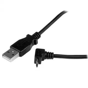 StarTech.com 2m Micro-USB kábel - A na Micro B zahnutý, 2 m, USB A, Micro-USB B, USB 2.0, samec/samec, čierny