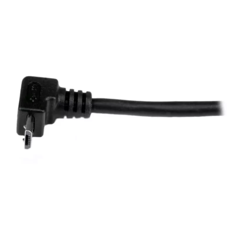 StarTech.com 2m Micro-USB kábel - A na Micro B zahnutý, 2 m, USB A, Micro-USB B, USB 2.0, samec/samec, čierny