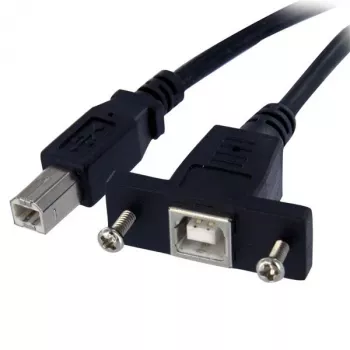 StarTech.com 3 ft panelový USB kábel B na B - F/M, 0,91 m, USB B, USB B, USB 2.0, 0,48 Gbit/s, čierny