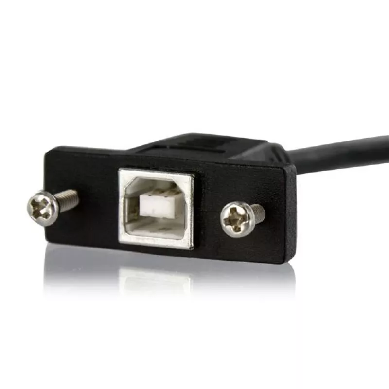 StarTech.com 3 ft panelový USB kábel B na B - F/M, 0,91 m, USB B, USB B, USB 2.0, 0,48 Gbit/s, čierny