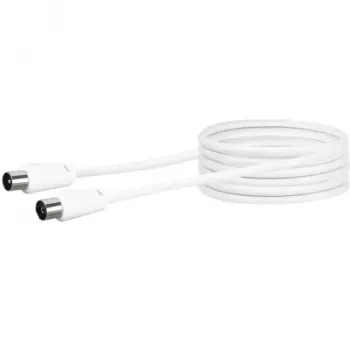 Koaxiálny kábel Schwaiger 5,0 m IEC - IEC 5 m biela