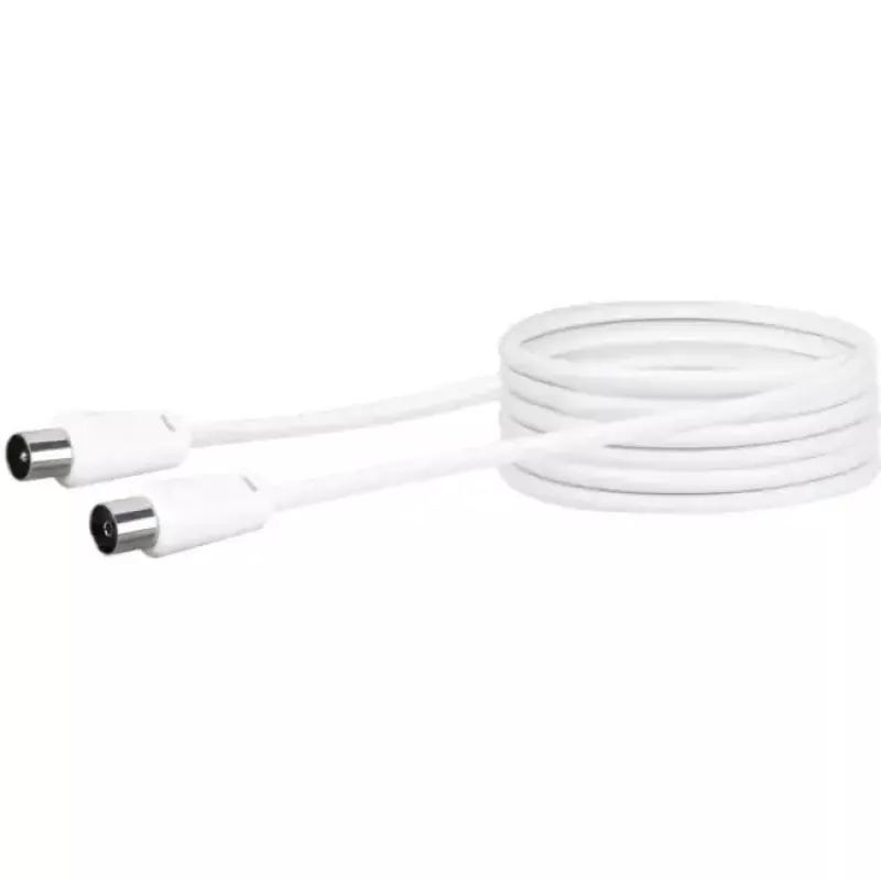 Koaxiálny kábel Schwaiger 5,0 m IEC - IEC 5 m biely