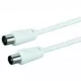 Koaxiálny kábel Schwaiger 5,0 m IEC - IEC 5 m biely
