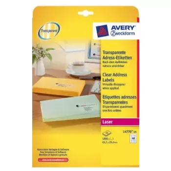 Etikety do tlačiarne No name Avery L4770-25 — transparentný polyester, laser, 1000 kusov