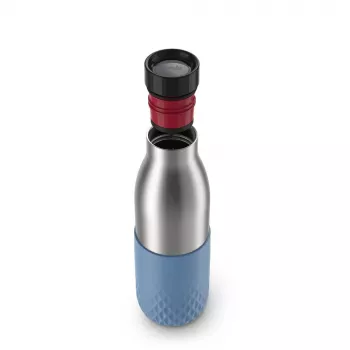 EMSA Bludrop Sleeve N3110700 fľaša na pitie fitness, šport 500 ml nerezová oceľ modrá, nerezová oceľ
