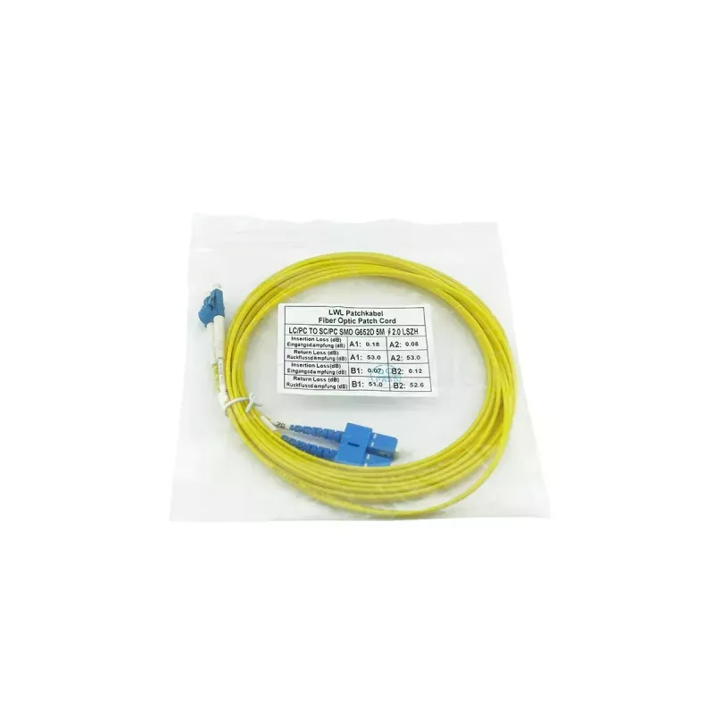 BlueOptics CAB-SMF-LC-SC-7.5-BO Duplexný optický prepojovací kábel (kompatibilný s Cisco), LC-UPC/SC-UPC, singlemode G.657.A1 9/125 µm, 7,5 m