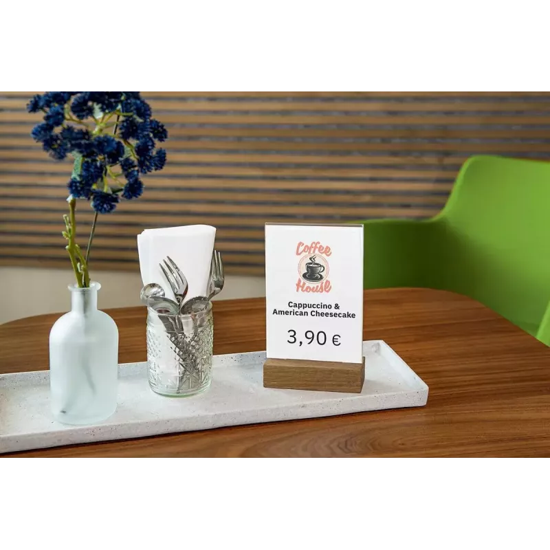Držiak na štítky Sigel TA252 A6 akryl drevo hnedý transparentný