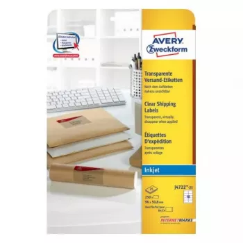 Samolepiaca etiketa Avery J4722-25 zaoblený obdĺžnik transparentná