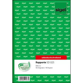 Obchodný formulár Sigel SD025 zelený A5 80 listov
