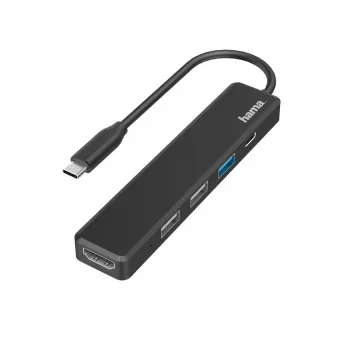 Hama USB-C hub, multi-port, 5 portov, 3x USB-A, USB-C, HDMI