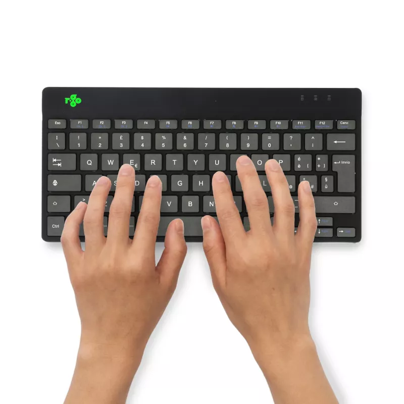 R-Go Tools ergonomická klávesnica R-Go Compact Break, kompaktná klávesnica so softvérom na prestávky, QWERTY (IT), Bluetooth, čierna
