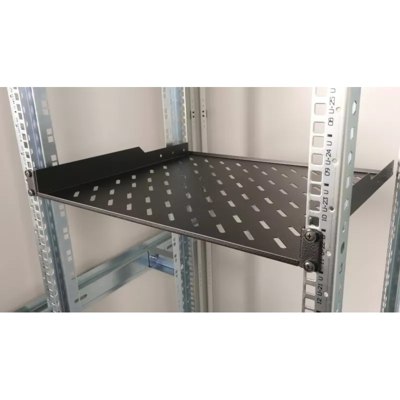 Equip EZFS-19-1-60-B Pevná polica 19 palcov 1U 60 cm, čierna