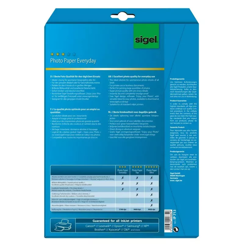 Tlačový papier A4 Sigel IP713 Gloss 20 listov biely