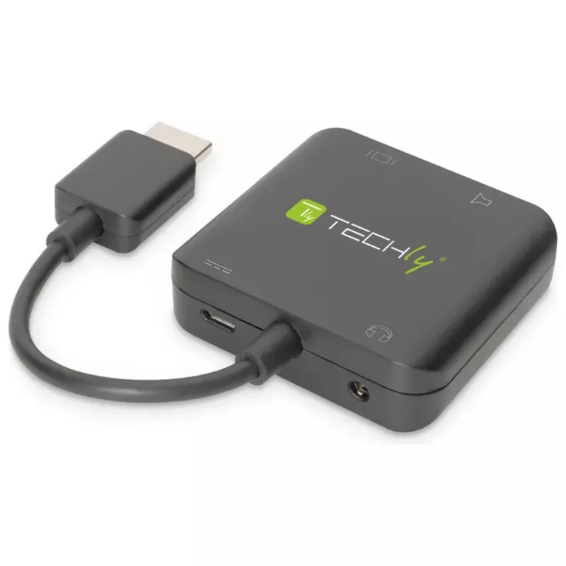 Techly Extraktor zvuku HDMI stereo/zvuk 5.1 kanála 4K 3D IDATA HDMI-VGA8