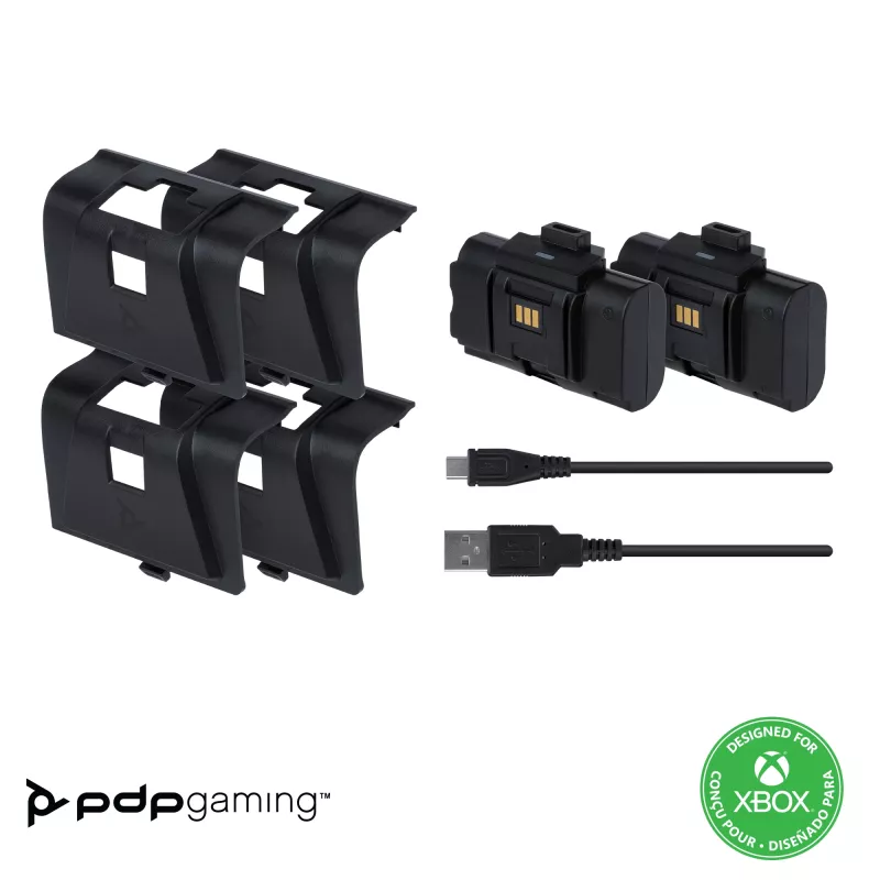 PDP Gaming Play & Charge Kit, Xbox One, batéria pre herný ovládač, čierna, polykarbonát, 3 m, Microsoft