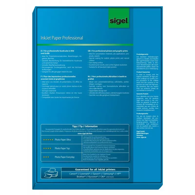 Tlačový papier A4 Sigel IP288 matný 200 listov biela