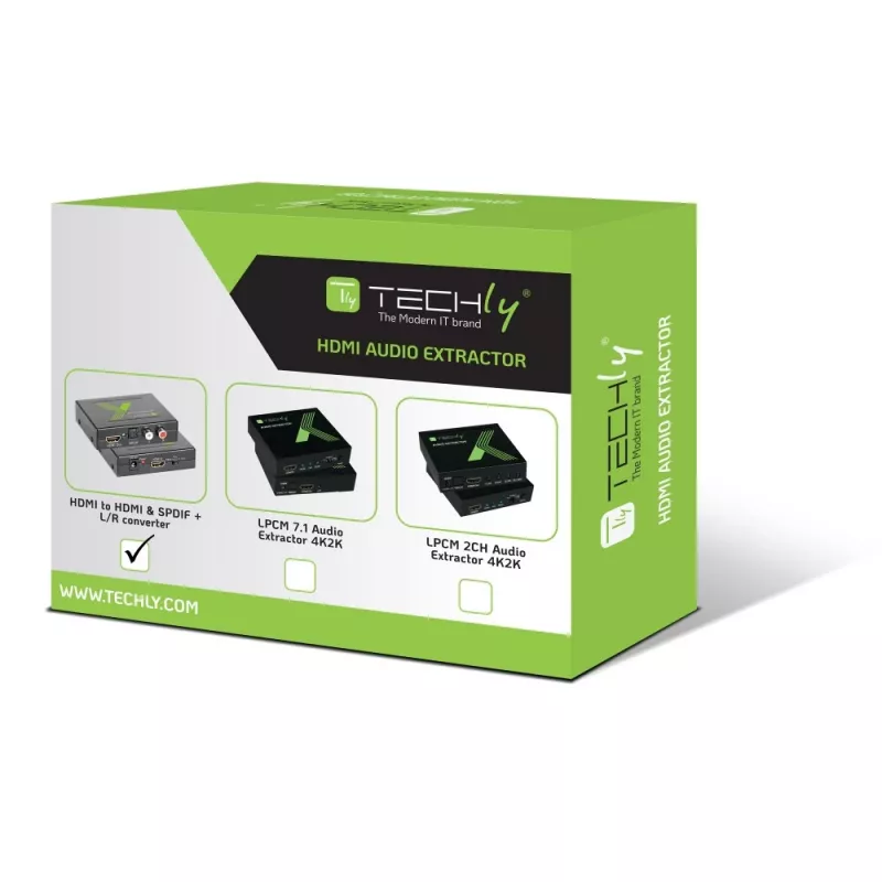 Techly audio extraktor HDMI SPDIF + Cinch R/L IDATA HDMI-EA, 5 V, 77 mm, 64 mm, 23 mm, 351 g