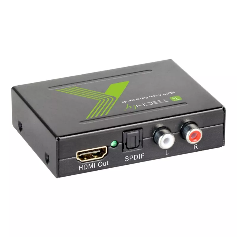 Techly audio extraktor HDMI SPDIF + Cinch R/L IDATA HDMI-EA, 5 V, 77 mm, 64 mm, 23 mm, 351 g