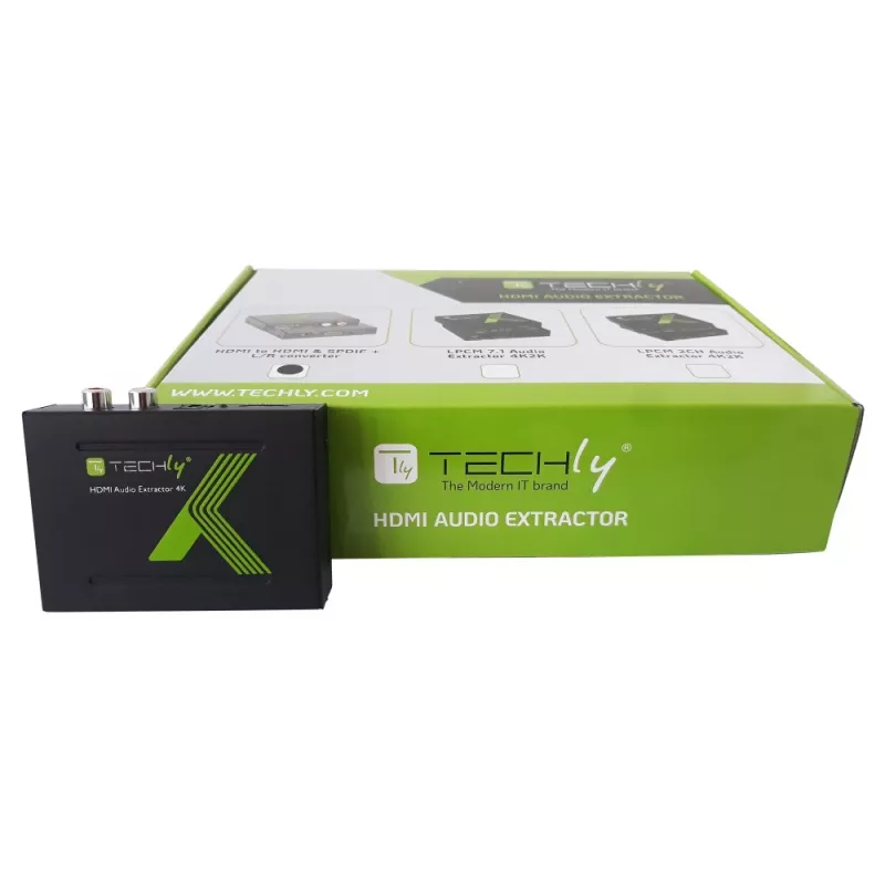 Techly audio extraktor HDMI SPDIF + Cinch R/L IDATA HDMI-EA, 5 V, 77 mm, 64 mm, 23 mm, 351 g