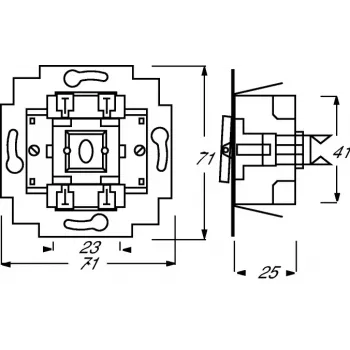 Elektrický spínač 1P Busch-Jaeger 1413-0-0491 — 1-pólový, 250 V AC, 10 A, modrý metalický, 71×71×25 mm