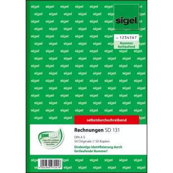 Obchodný formulár Sigel SD131 A5 biela žltá 100 listov