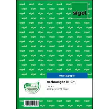 Obchodný formulár Sigel RE525 A5 modrá biela 100 listov