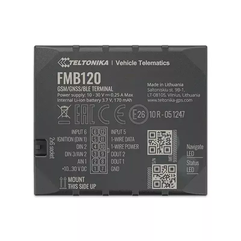 Teltonika FMB120 auto čierny prachuvzdorný GPS tracker