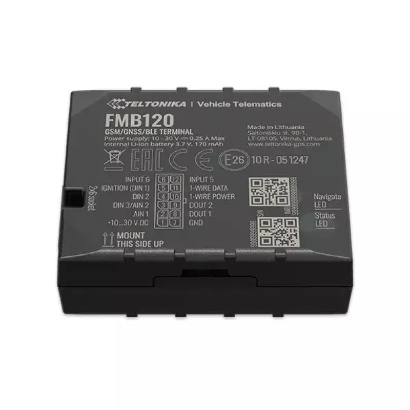 Teltonika FMB120 auto čierny prachuvzdorný GPS tracker