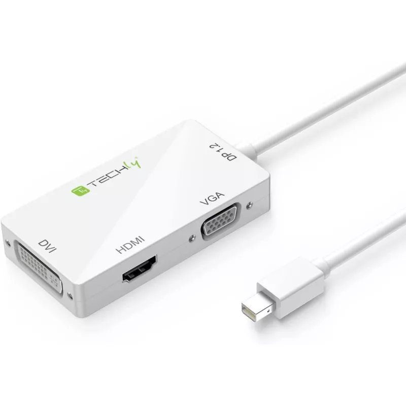 Techly adaptér 3 v 1 Mini DisplayPort (Thunderbolt) na HDMI / DVI / VGA IADAP MDP-COMBOF12