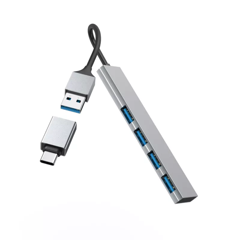 Hama 00200141 rozbočovač rozhraní USB 3.2 Gen 1 (3.1 Gen 1) Type-A 5000 Mbit/s sivý