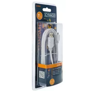 USB kábel Schwaiger LK200M532 2m USB A na Micro-USB A biely