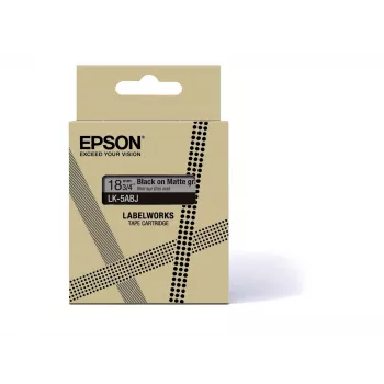 Epson matná páska – sivá/čierna 18 mm (8 m) – LK-5ABJ, čierna na sivej, LK, Rhino, LabelWorks LW-C410, LabelWorks LW-C610, 1,8 cm, 8 m