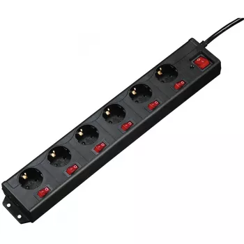 Hama 00137259 rozbočovač 1,4 m 6 AC zásuviek interiér čierny