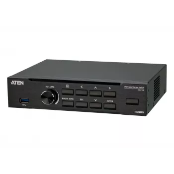ATEN Seamless Presentation Switch s Quad V, HDMI, USB Type-A, kov, čierna, 60 Hz, 15 m