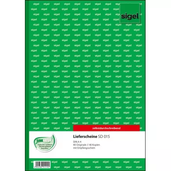 Obchodný formulár Sigel SD015 A4 biely žltý 80 listov