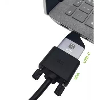 Techly IADAP USBC-VGAC USB grafický adaptér 1920 x 1200 pixelov čierny, strieborný