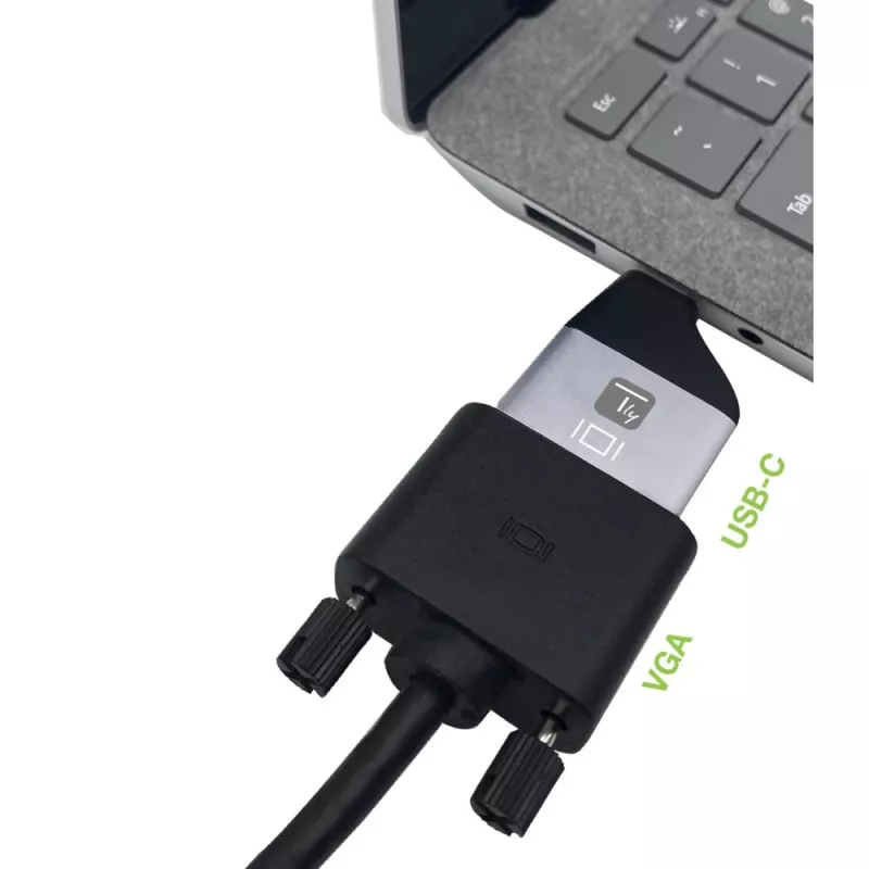 Techly IADAP USBC-VGAC USB grafický adaptér 1920 x 1200 pixelov čierny, strieborný
