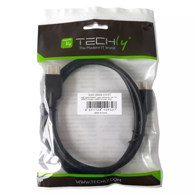 Techly ICOC HDMI2-4-010T HDMI kábel 1 m HDMI Type A (štandard) čierny