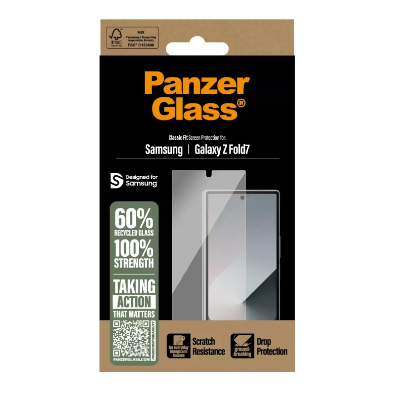 Ochranné sklo PanzerGlass pre Samsung Galaxy Z Fold7 — Ultra-Wide Fit