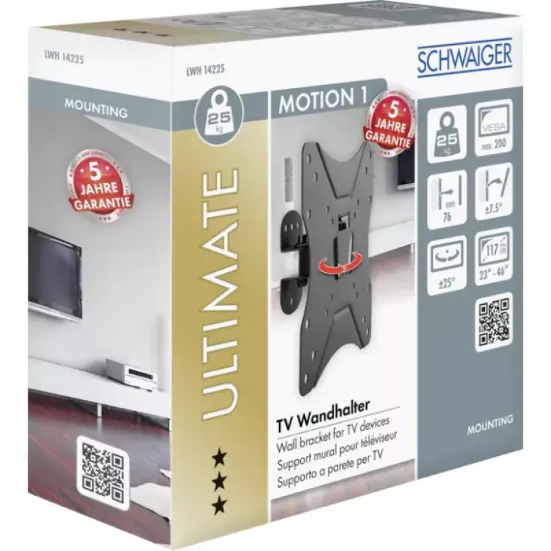 TV nástenný držiak Schwaiger LWH14225 513 čierny