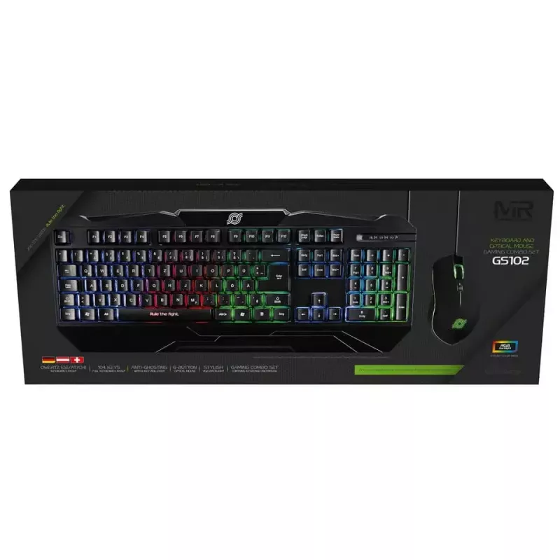 MediaRange MRGS102 herná klávesnica a myš USB QWERTZ čierna RGB