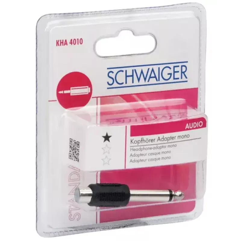 Adaptér RCA Schwaiger KHA4010 533 6,3 mm čierny