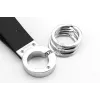 Kľúčenka TROIKA KR8-02/LE čierna strieborná koža 31mm