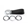 Kľúčenka TROIKA KR8-02/LE čierna strieborná koža 31mm