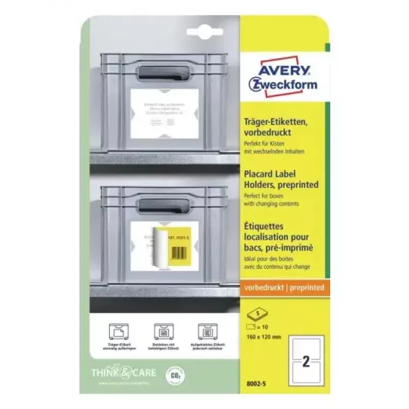 Avery držiaky etikiet Placard Label Holders svetlosivá samolepiaca tlačová etiketa A4
