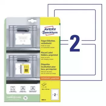 Avery držiaky etikiet Placard Label Holders svetlosivá samolepiaca tlačová etiketa A4