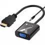 Techly káblový adaptér konvertor HDMI na VGA s audio jack konektorom