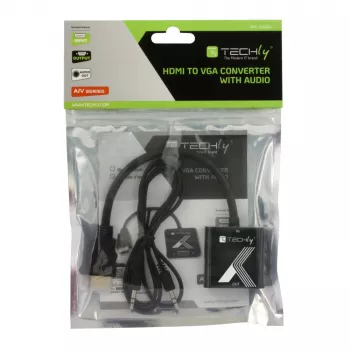 Techly káblový adaptér konvertor HDMI na VGA s audio jack konektorom