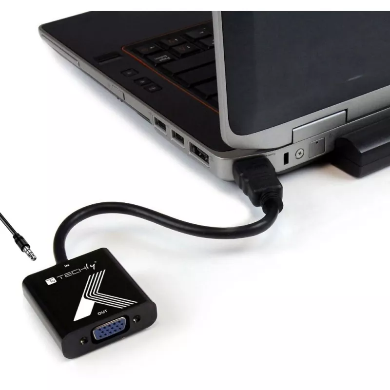 Techly káblový adaptér konvertor HDMI na VGA s audio jack konektorom