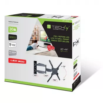 Techly 23-55 ultra tenký Full Motion LCD-TV nástenný držiak čierny” ICA-PLB 171M
